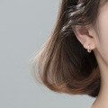 wholesale 925 Silver Stylish Small Colorful Diamond Ear Clips for Women, Fashion Korean Short Hoop Earrings-0-3