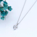 wholesale 925 Silver European & American Heart 7*7 Pendant 1ct White Simple Personality Women's Necklace 40+5cm-0-1