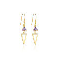 wholesale S925 Gold-Plated Creative Trendy Triangle Zircon Ear Hook with Diamond Accents for Drop Shipping-0-4