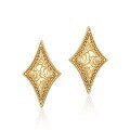 wholesale S925 Sterling Silver Gold-Plated European Classical Leaf Pattern Stud Earrings for Women New Retro Geometric Diamond Shape Earrings-0-4