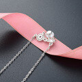 wholesale S925 Sterling Silver Freshwater Pearl Necklace for Women, Sweet and Lightly Luxurious, Korean-style Niche Diamond-inlaid Butterfly Circular Pendant Collarbone Chain-0-3