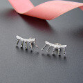 wholesale S925 Silver Korean Japanese Diamond Earrings for Women, Elegant Minimalist Versatile Studs Creative Comb Earrings Direct Factory-0-2