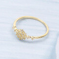 wholesale 9K Gold Hexagonal Starry Snowflake Ring with Exquisite Fashionable White Topaz, Factory Direct-0-1
