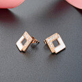 wholesale S925 Silver Zircon Earrings Korean Version Japanese Style Women's Elegant Drip Oil Ear Studs-0-3
