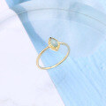 wholesale 9K Gold Japanese Light Jewelry Vintage Intaglio Blue Topaz Ring for Women, Versatile and Elegant Hand Accessory-0-2