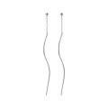 wholesale Sterling Silver S925 Women's Korean Style Fresh and Simple Light Bead Wave Line Elegant Long Earrings E2237-0-3