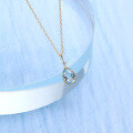 wholesale 9K Gold Source Factory Direct Sales Accessories Simple Teardrop Blue Topaz Necklace Korean Style Elegant Women's Necklace-0-2