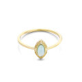 wholesale 9K Gold Japanese Light Jewelry Vintage Intaglio Blue Topaz Ring for Women, Versatile and Elegant Hand Accessory-0-4