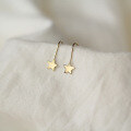 wholesale 9K Gold Korean-style Plain Shiny Mini Star Stud Earrings, Simple Daily Korean Earrings-0-2