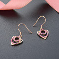 wholesale S925 Silver Korean Dongdaemun Ins-style Fashion Luxury Heart-shaped Earrings for Women, Elegant Diamond-inlaid Jewelry-0-2