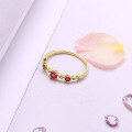 wholesale 9K gold light retro jewelry, ruby minimalist ring for women, ins-style elegant moissanite diamond new design-0-2