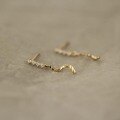 wholesale 9K Gold Plated Zirconia 4-Row Twist Connector Drop Earrings, Korean Style Women's Earrings-0-1