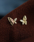 wholesale 9K Gold New Butterfly Earrings for Women, Minimalist Small Stud Earrings, Korean Style Elegant and Unique Internet Celebrity Jewelry-0-1