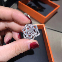 wholesale 925 Sterling Silver Exquisite Rose Flower Necklace for Women, Light Luxury Elegant Minimalist Niche Design Floral Collarbone Chain-Rose Necklace (Copper with Platinum Plate)