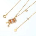 wholesale S925 Silver Summer New Orange Flavor Ice Pop Necklace for Women, Refreshing Ice Cream Nano Yellow Zircon Jewelry-0-1