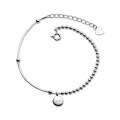 wholesale S925 silver letter round piece bracelet Korean version silver bean accessory S3783-0-4