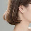 wholesale S925 Sterling Silver Sweet Single Pearl Earrings, Minimalist and Unique Design, Screw Earrings for Pierced Ears G7039-0-2