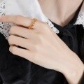 wholesale 925 Silver with 9K Gold Plated Japanese-style Light Luxury Floral Vine Leaf Ring for Women, Exquisite Craft Retro Plant Leaf Ring for Wholesale-0-3