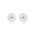 wholesale S925 silver needle Korean summer sweet daisy earrings for women, shell flower, artistic style G6182-0-4