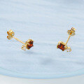 wholesale 9K Gold Source Factory Direct Sales Fashion Minimalist Small Stud Earrings for Women, Japanese Style Petite Elegant Garnet Earrings Wholesale-0-3