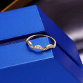 wholesale 9K Gold Japanese Style Curved Eyelash Smile Ring for Women, Fashionable and Unique New Versatile Hand Accessory Factory Wholesale-0-2
