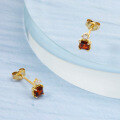 wholesale 9K Gold Source Factory Direct Sales Fashion Minimalist Small Stud Earrings for Women, Japanese Style Petite Elegant Garnet Earrings Wholesale-0-2
