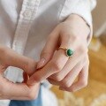 wholesale Pure silver women's ring, Love Rumei new candy color ring, Japanese light luxury malachite style, cross-border wholesale jewelry-0-4