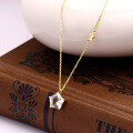 wholesale 9K Gold Japanese and Korean Minimalist Topaz Star Necklace, Petite Prince Set Understated Collarbone Chain-0-2