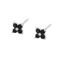 wholesale S925 Sterling Silver Minimalist Lotus Leaf Stud Earrings With Inlaid Zircons,,。-0-3