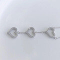 wholesale 925 Sterling Silver Exquisite Heart Necklace for Women, Small and Unique Design, Diamond-Studded Collarbone Chain, New Trendy-0-2