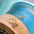 wholesale 9K Gold Fashionable and Versatile Trendy Earwear, Colorful Crystal Ear Crawler for Women, Simple and Fresh-0-3