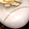 wholesale 9K gold jewelry, unique and niche irregular bubble bracelet, simple hollow circle stackable hand accessory-0-2