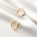 wholesale S925 silver woven wire ear cuff for women, wrapped circular geometric earrings in vintage European style G7481-0-2