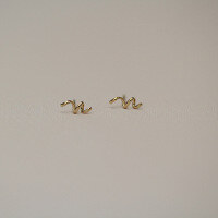 wholesale 14K Gold Wholesale Mini Wavy Twist Stud Earrings, Retro Style for Women-Price of one 14k