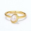 wholesale S925 Silver Plated 9K Gold Japanese Korean Style Wandering Starry Sky Natural Freshwater Pearl Zircon Two-Way Ring for Women-0-3