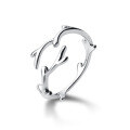 wholesale S925 silver ring for women, Korean-style minimalist smooth irregular branch jewelry J6676-0-4