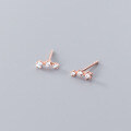 wholesale S925 Sterling Silver Earrings for Women, Small and Exquisite Zirconia Silver Ear Studs, Floral Diamond-Accented Arc-Shaped Ear Jewelry G5893-0-3