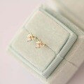 wholesale 9K Gold Zircon Bow Cute Butterfly Knot Daily Korean Ear Studs-0-1