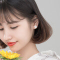 wholesale S925 silver needle Korean summer sweet daisy earrings for women, shell flower, artistic style G6182-0-3