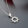 wholesale S925 Silver Sunflower Necklace Pendant, Elegant and Ethereal Fashionable Small Luxurious Style Women's Necklace Source Wholesale-0-2