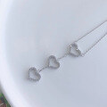 wholesale 925 Sterling Silver Exquisite Heart Necklace for Women, Small and Unique Design, Diamond-Studded Collarbone Chain, New Trendy-0-0