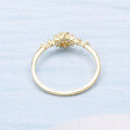wholesale 9K Gold Hexagonal Starry Snowflake Ring with Exquisite Fashionable White Topaz, Factory Direct-0-2