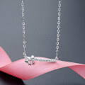 wholesale 925 Silver Bow Pendant, Elegant Korean Dongdaemun Short Choker Necklace with Small Fragrance Style-0-1