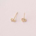 wholesale 14K Gold Korean-style Heart-shaped Cute Exquisite Small Princess Earrings with Zircon-0-2