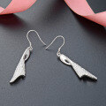 wholesale 925 Sterling Silver Zircon Long Drop Earrings for Women, Small Minimalist Design, High-End Elegant Ear Hooks, New Earrings-0-3