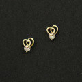 wholesale 9K gold trendy zircon-set 3D Korean-style heart-shaped skull earrings vintage elegant earrings-0-2