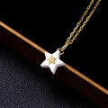 wholesale 10K/14K/18K Gold New Christmas Limited Collarbone Necklace, Minimalist Star Pendant for Women-0-2