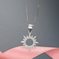 wholesale S925 Silver Sunflower Necklace Pendant, Elegant and Ethereal Fashionable Small Luxurious Style Women's Necklace Source Wholesale-0-1