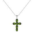 wholesale 925 Silver Pendant Necklace with Natural Gemstone Crystal Cross for European and American Women, Directly Supplied by the Manufacturer-0-16