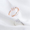 wholesale S925 silver Nalan ring, Korean style sweet girl five-petal flower adjustable minimalist fresh jewelry J6310-0-1